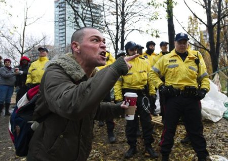 Occupier with Starbucks Coffee because of Capitalism