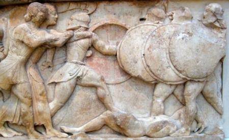 Scene from Gigantomachy or Greek War of the Giants